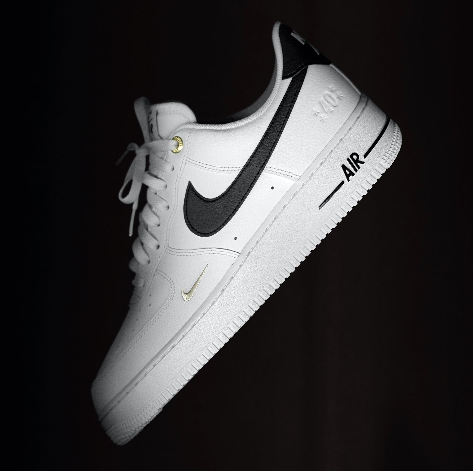 Nike Air Force 1 '07 LV8 "White/Black" left side tilted