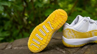 Jordan 11 yellow on sale sole