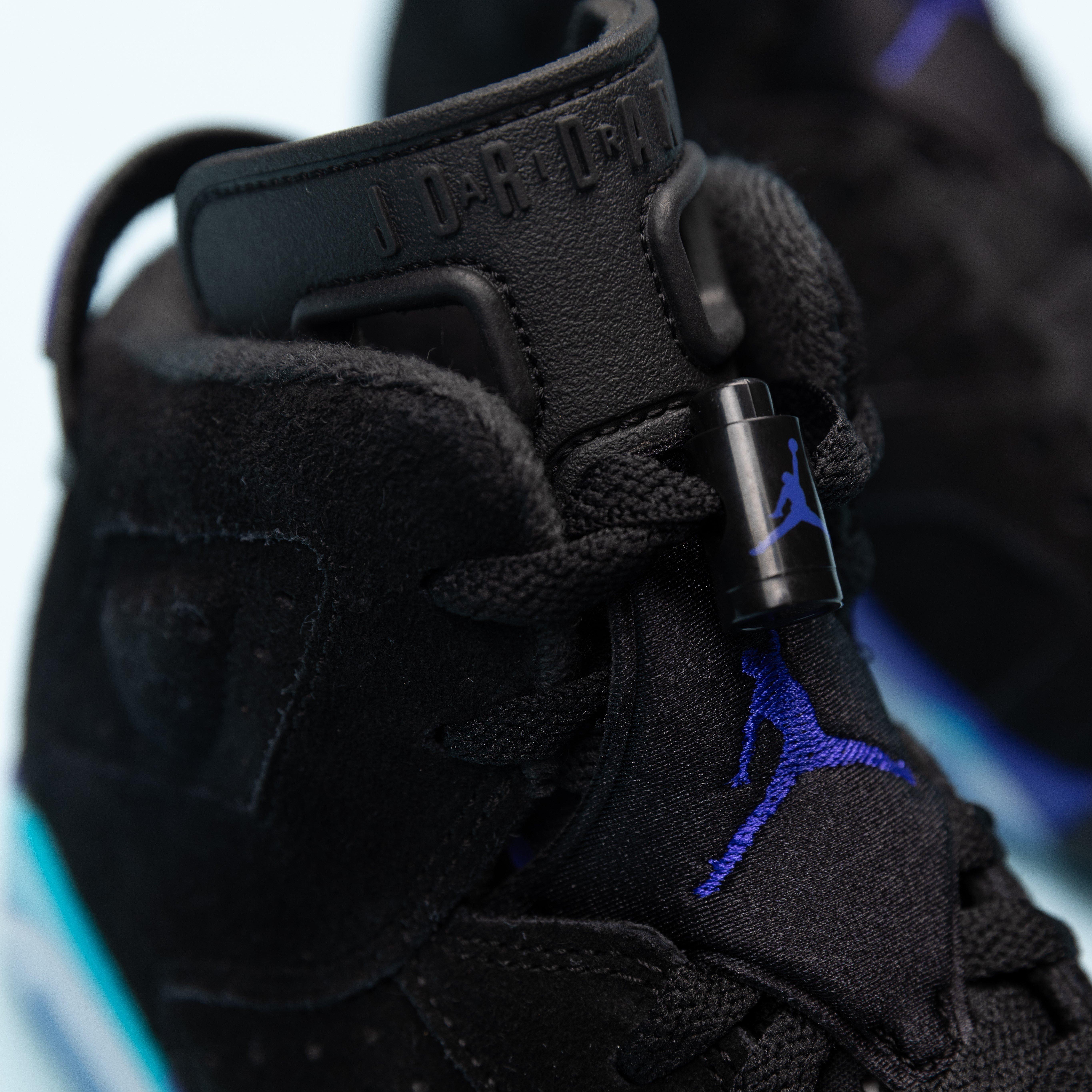 AJ 6 Retro "Aqua"  tongue and lace toggle