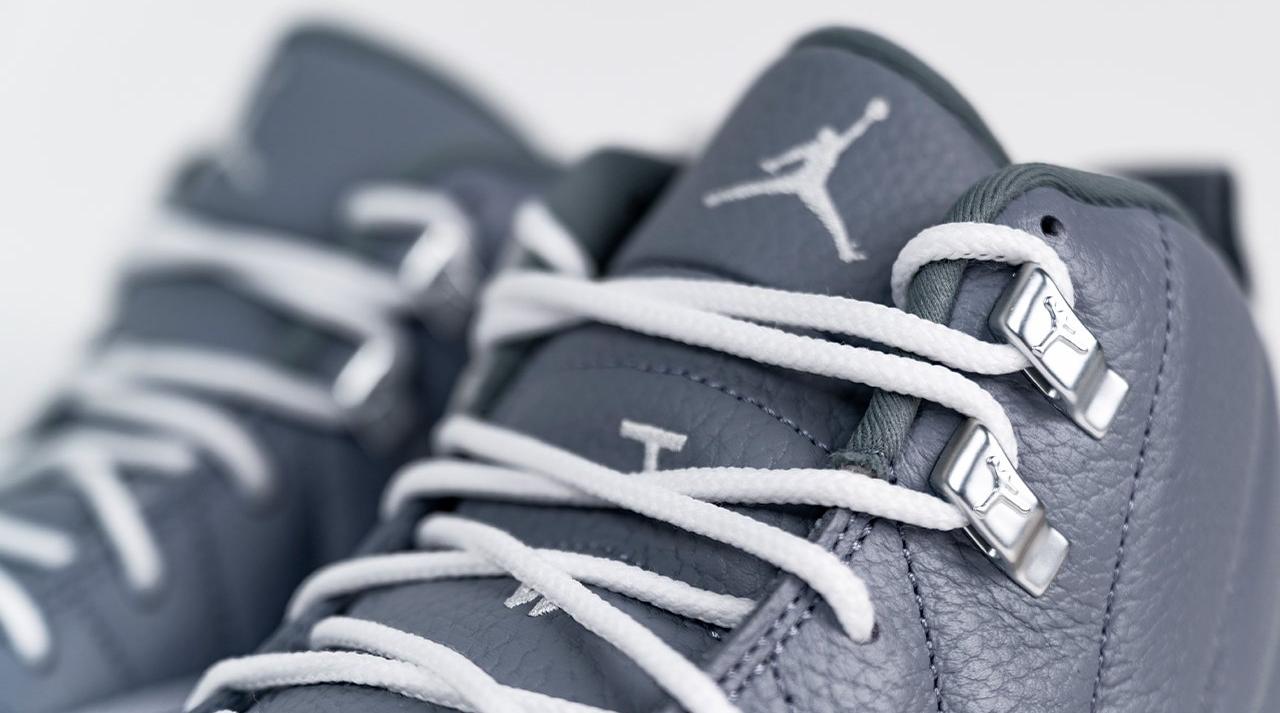 Jordan 12 Retro "Stealth/White/Cool Grey" tongue side by side