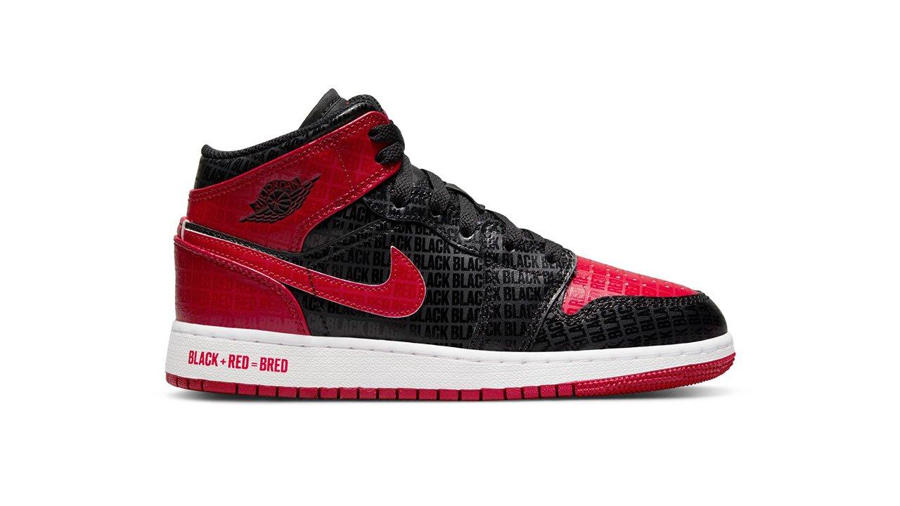 Jordan 1 mid on sale red and white