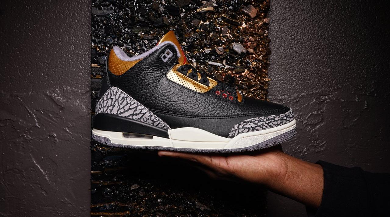 Jordan 3 black cement metallic outlet gold