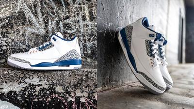 Jordan Retro 3 "Wizards" side and angled