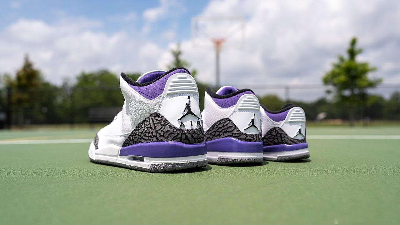 jordan 3 white and purple