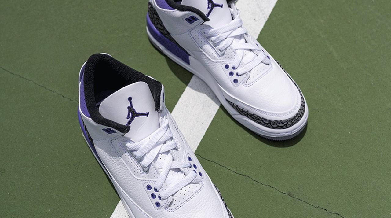 Jordan 3 outlet white purple