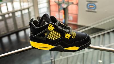 SNEAKERS X Airs-Jordans 4 Retro High Running Couleur jaune noir
