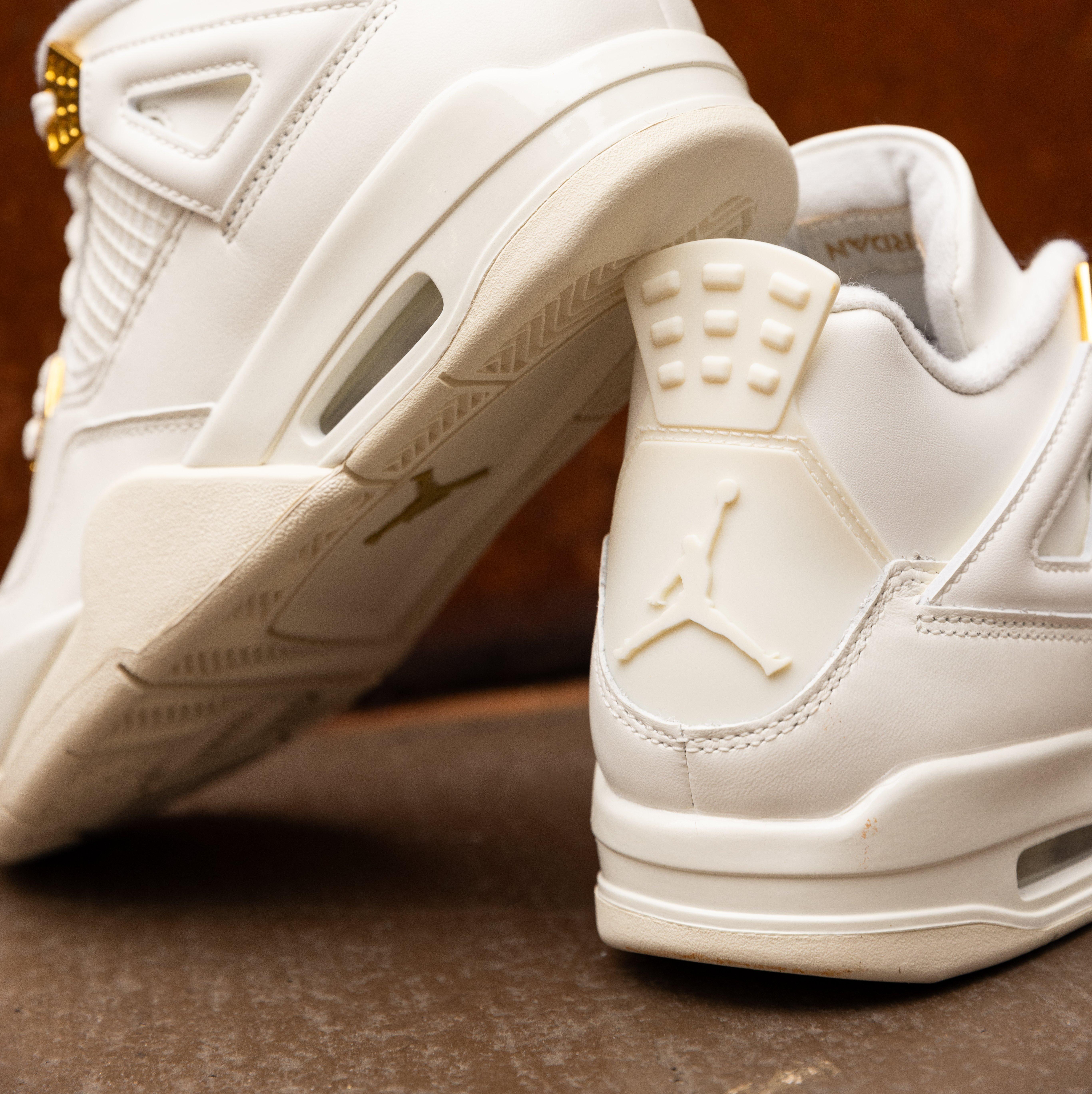 Women s Air Jordan 4 Retro White and Gold