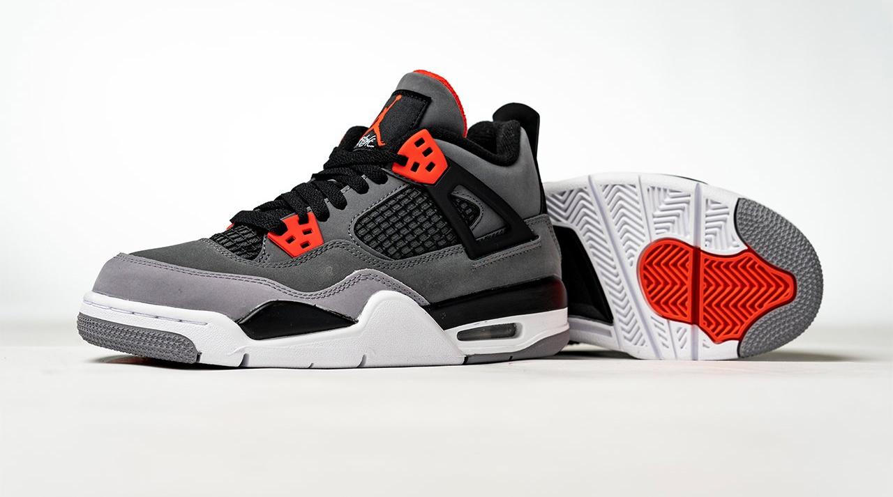 Nike Air Jordan Retro 4 IV Infrared 23 Black Red Cement Grey Mens & GS Kid  Size