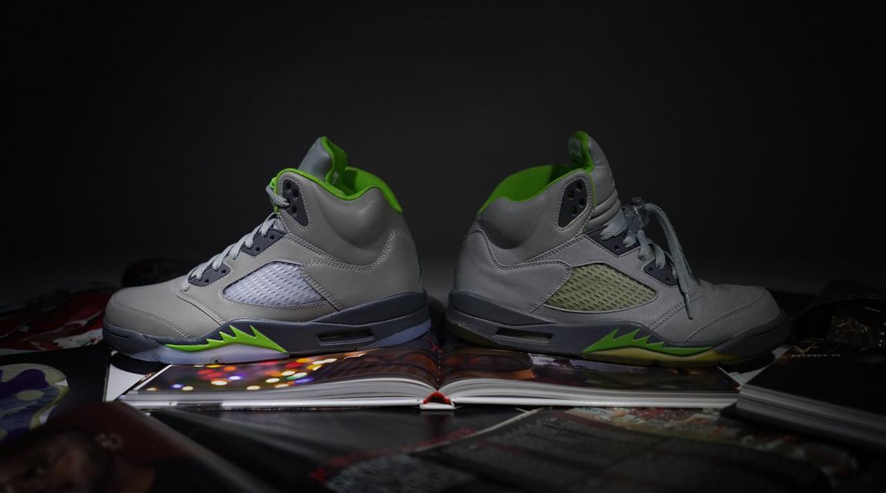 Grey and lime on sale green jordan 5