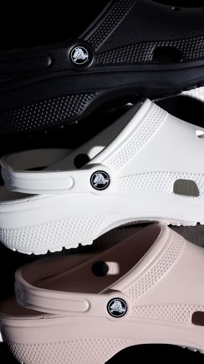 Quartz, white and black crocs for gifting