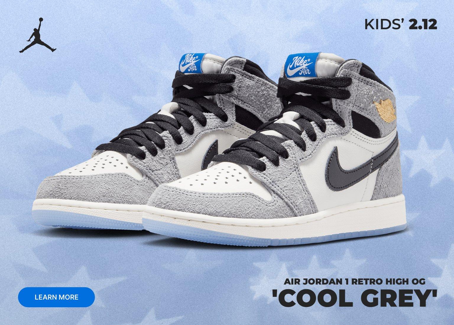 The Air Jordan 1 Retro High OG ‘Cool Grey’ is a special edition release for NBA All-Star Weekend 2026 in Los Angeles. Releasing on February 12, the sneaker features a premium mix of white leather and hairy grey suede, accented by star-shaped toe box perforations and a metallic gold Wings logo.