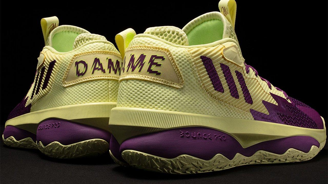 Sneakers Release – adidas Dame 8 “Yellow Tint/Glory  Purple/Signal Green” Men’s Basketball Shoe Dropping 12/17