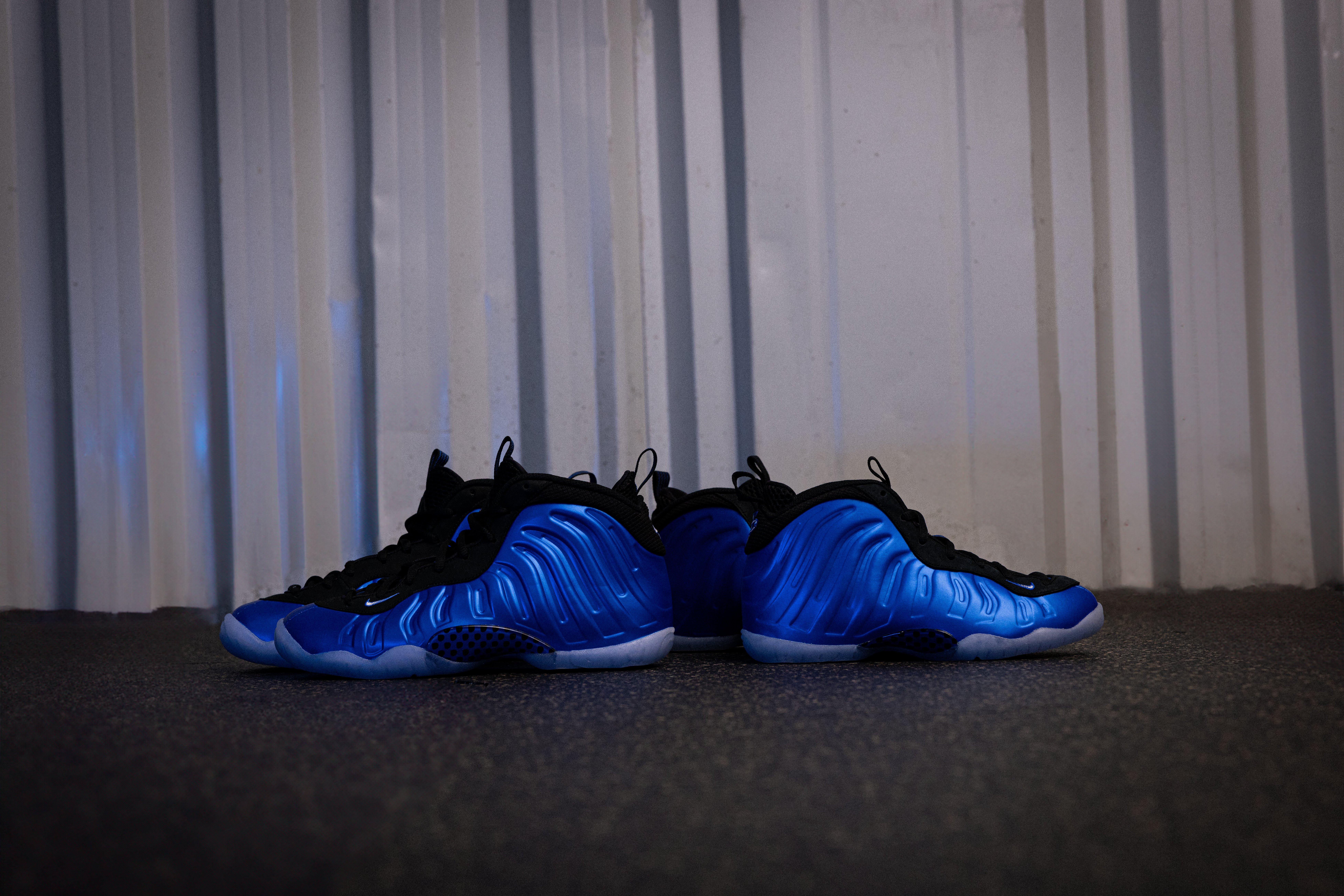 Nike Air Foamposite One “Neon Blue” Left Shoe Side Profile