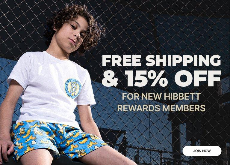 Free Shipping & 15% Off for New Hibbett Rewards Members - Join Now