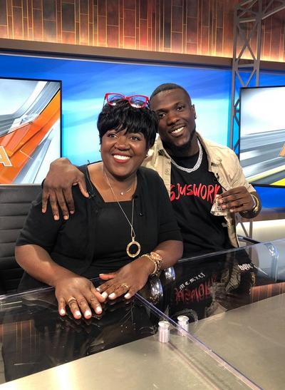 Justus Edwards with host of Good Day Alabama TV Program