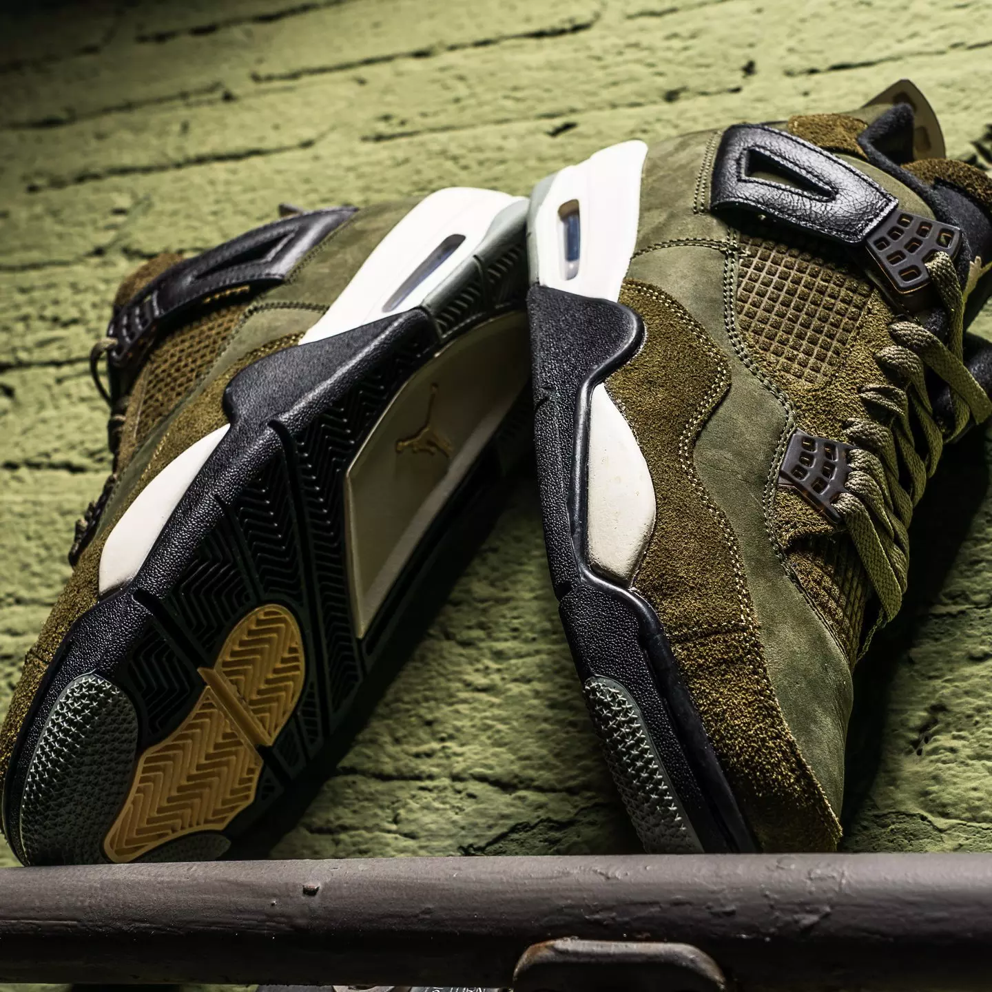 Nike Air Jordan 4 Retro SE Craft, Mens Size 12, Black & Olive Suede - Brand New Air Jordan 4 Kids Retro SE Craft Shoes – Extra Butter main image 3