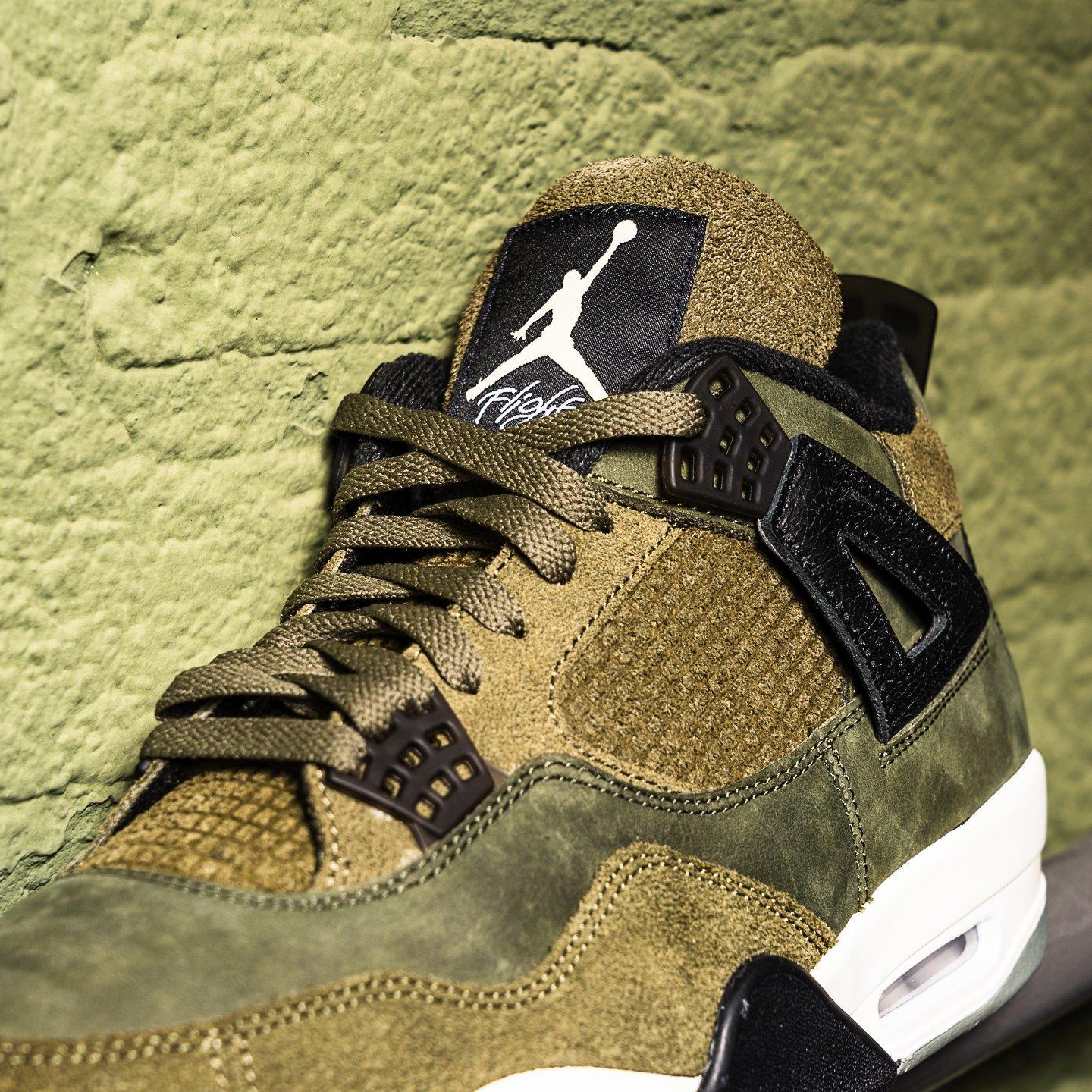 Air Jordan Retro 4 SE Craft "Olive" Upper Laces and Tongue