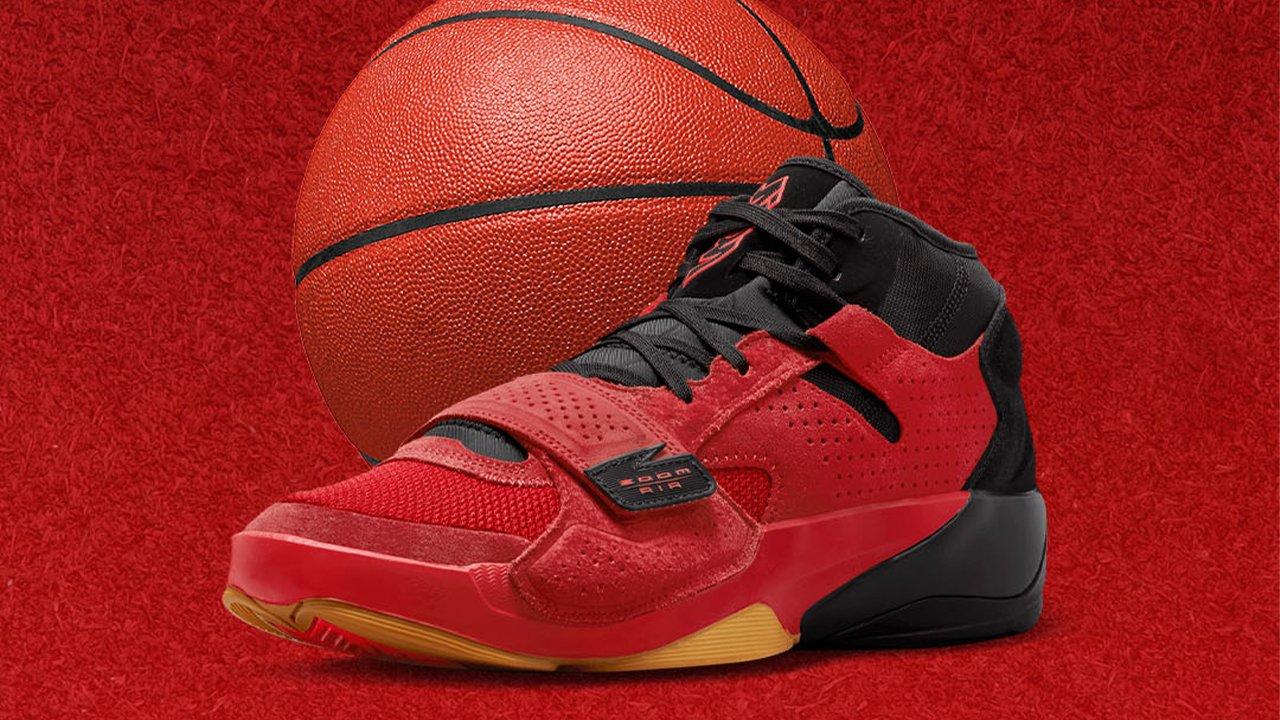 Bright red shop basketball shoes