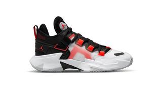 Jordan Why Not Zer0.5 White Bright Crimson Black Grade School Basketball Kids Shoe Hibbett