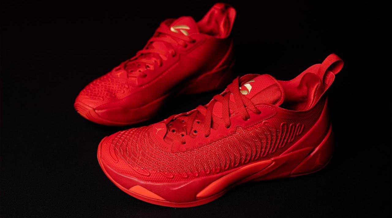 Jordan Luka 1 "University Red/Metallic Gold" Men's & Kids' Shoe Launching 12/19 left side by side