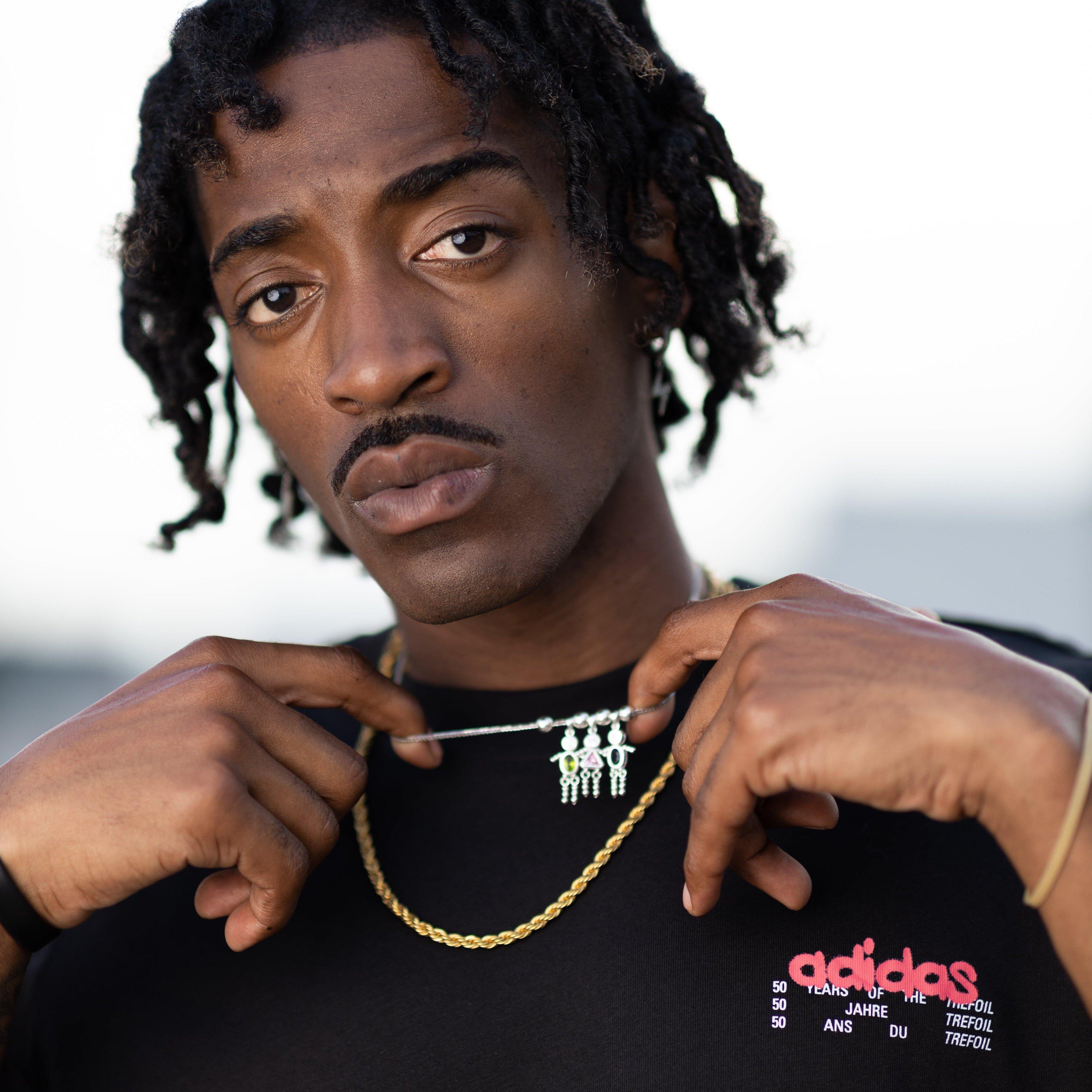 Maleake Kersh Modeling Men's adidas tee