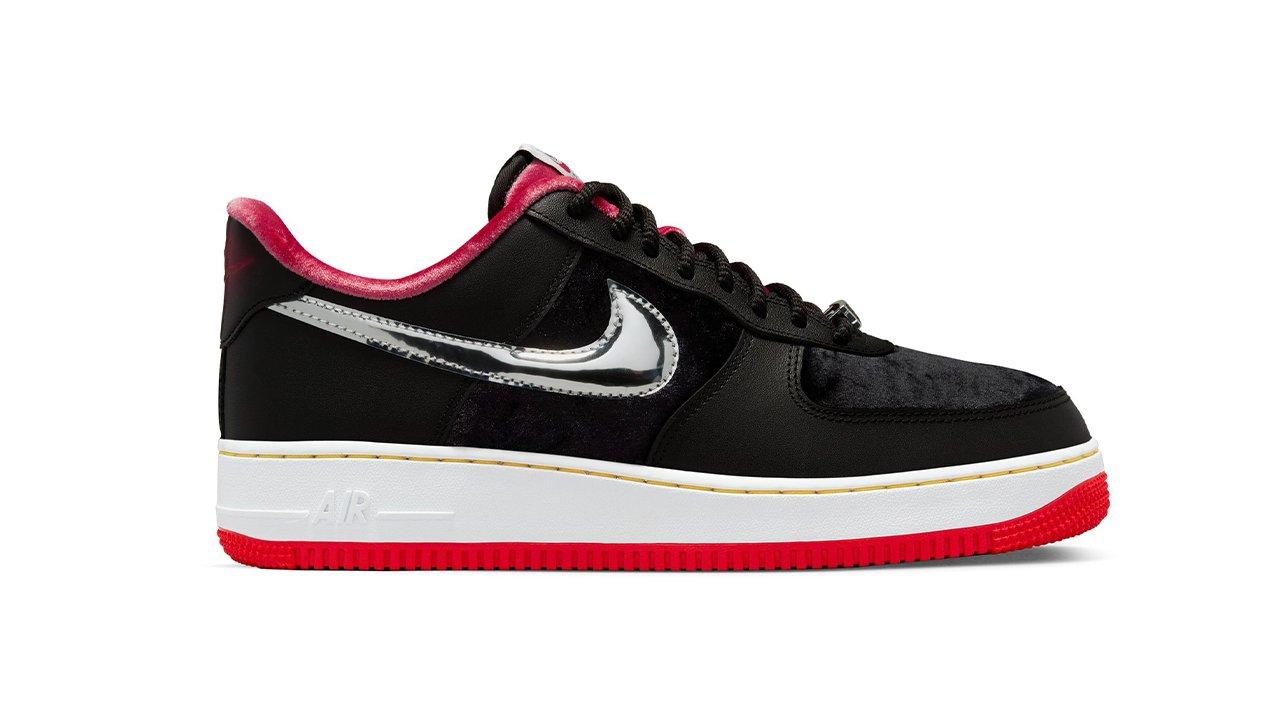 Sneakers Release Nike Air Force 1 Low PRM Black University Red Men s Grade School Kids Shoes Dropping 11 12