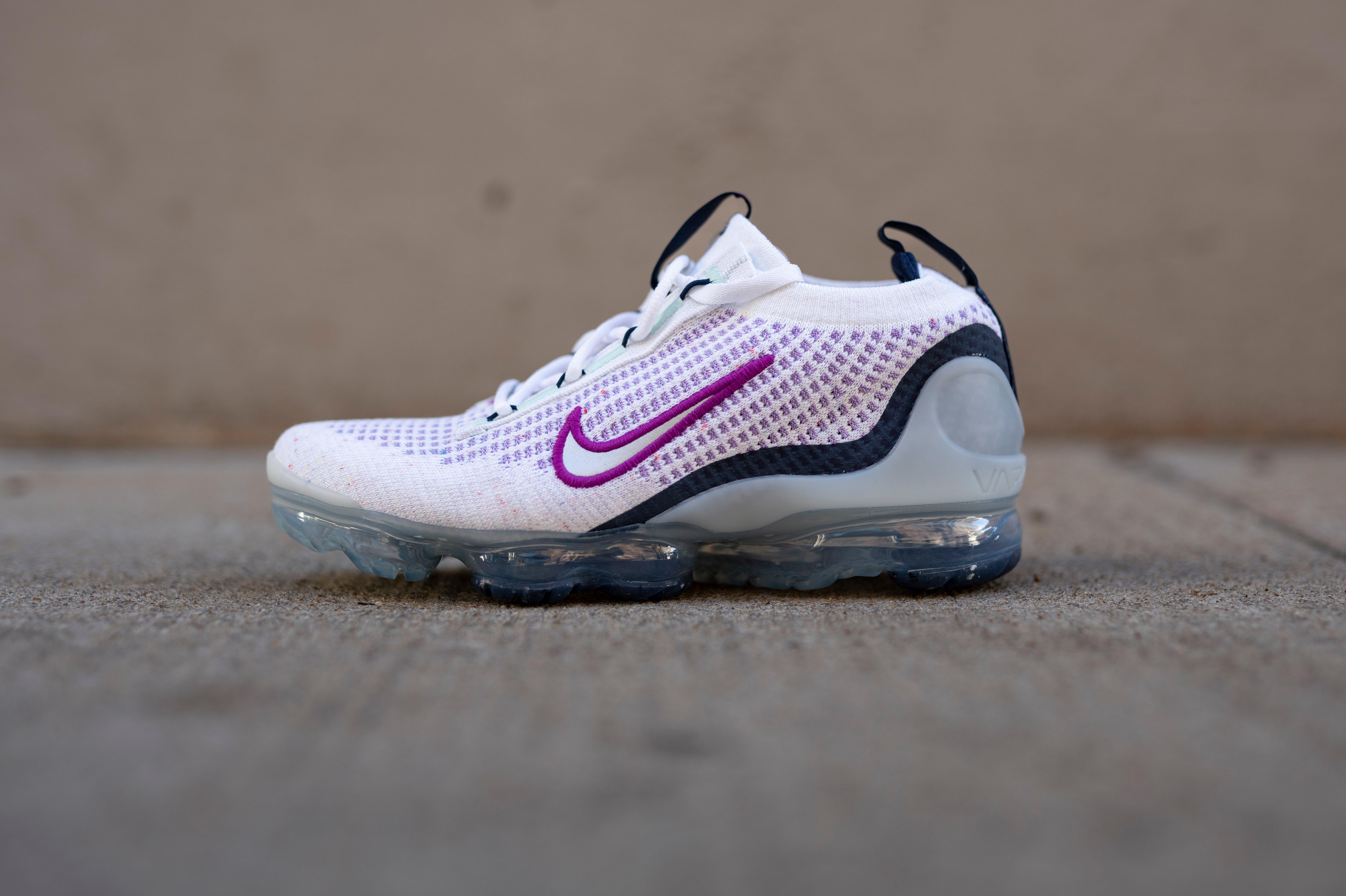 Purple and White Nike Vapormax Flynit girls' shoe