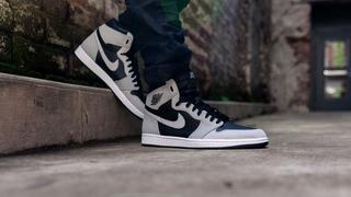 Black and grey outlet air jordan 1