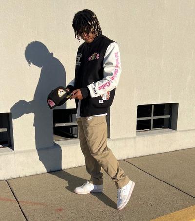 Men's Y2K Fashion - Cargo Pants and Varsity Jackets 