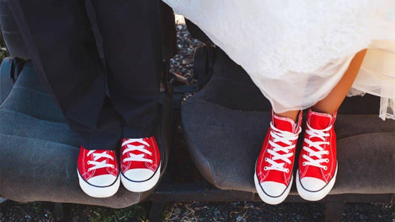 Louboutin Wedding Shoes Blue Sole  Unique wedding shoes, Blue wedding shoes,  Converse wedding shoes