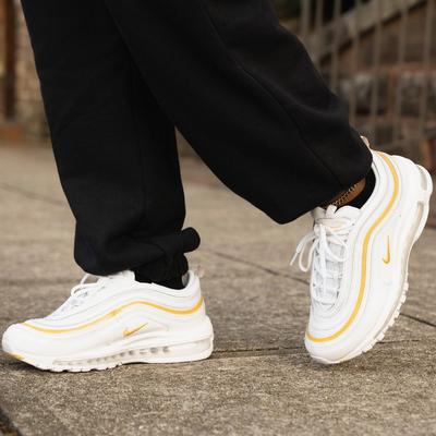 Accessorize for a Complete Look - Women's White and Gold Air Max '97s