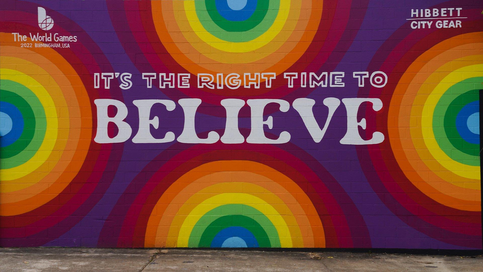 Hibbett | City Gear x The World Games Mural It's the Right Time to Believe