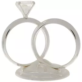 Silver Diamond Ring Cake Topper