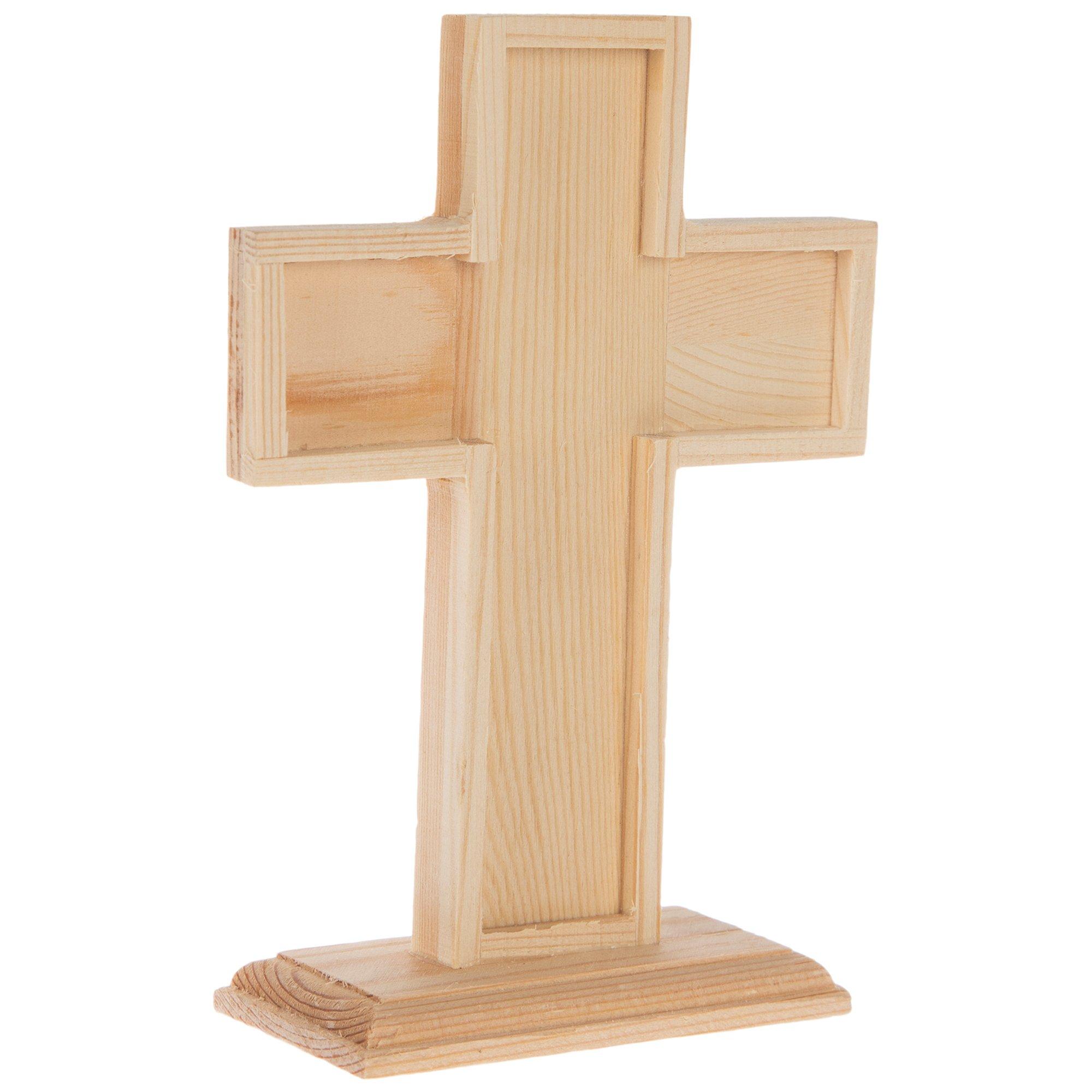 Wood Cross On Stand
