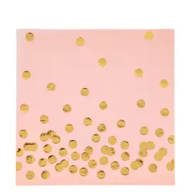 Pink & Gold Foil Dot Napkins