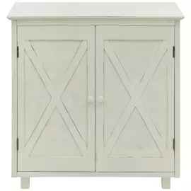 White Rustic Barn Door Wood Cabinet