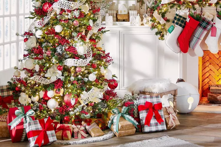 240cm Christmas tree white silver artificial Christmas tree Christmas decorations for home Christmas ornaments