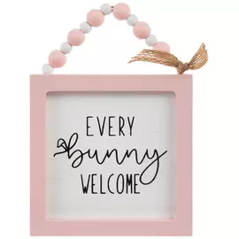 Every Bunny Welcome Beaded Wood Ornament