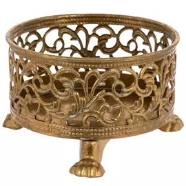 Distressed Gold Clawfoot Metal Candle Holder