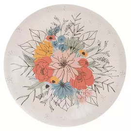 Boho Floral Paper Plates - Large