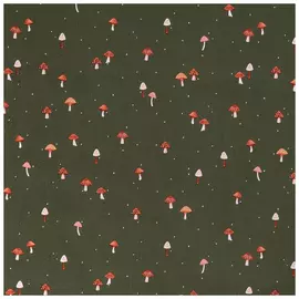 Green Darling Mushroom Apparel Fabric