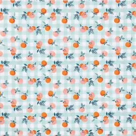 Gingham & Peaches Apparel Fabric