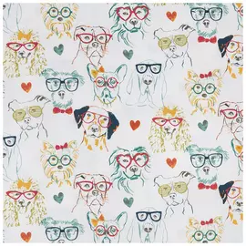 Dogs In Glasses Duck Cloth Fabric