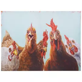 Chicken Stare Down Canvas Wall Decor