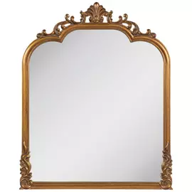 Gold Baroque Arch Wood Wall Mirror