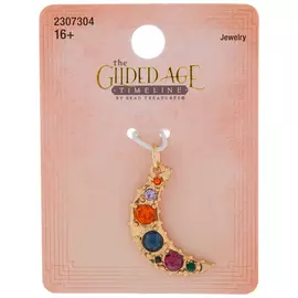 Rhinestone Moon Charm