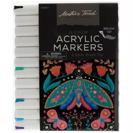 Master's Touch Brush Tip Acrylic Markers - 24 Piece Set