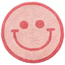 Pink Smiley Face Tufted Bath Mat