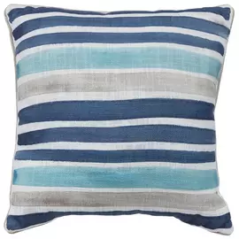 Blue & White Stripes Throw Pillow