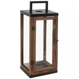 Brown Rustic Farmhouse Wood Lantern